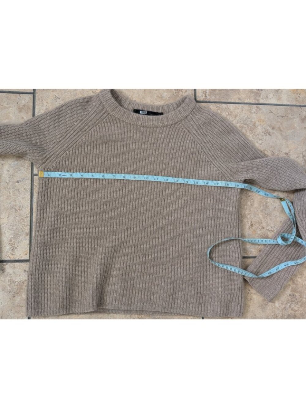 JENNI KAYNE Cashmere Fisherman Sweater Undyed Stone Size Small Quite Luxury - Picture 7 of 8